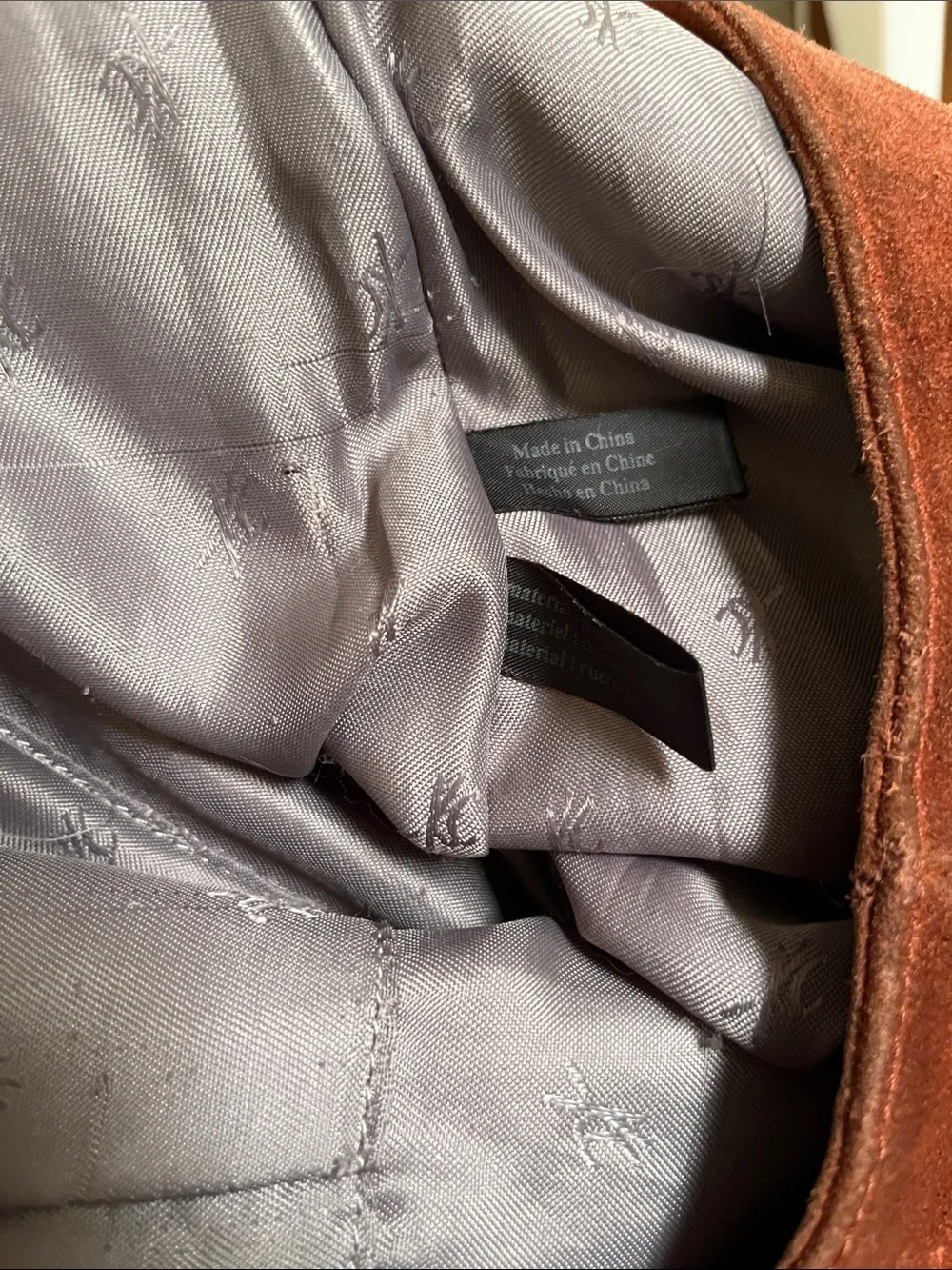 Kenneth Cole Vintage Rust Suede Hobo Shoulder Bag